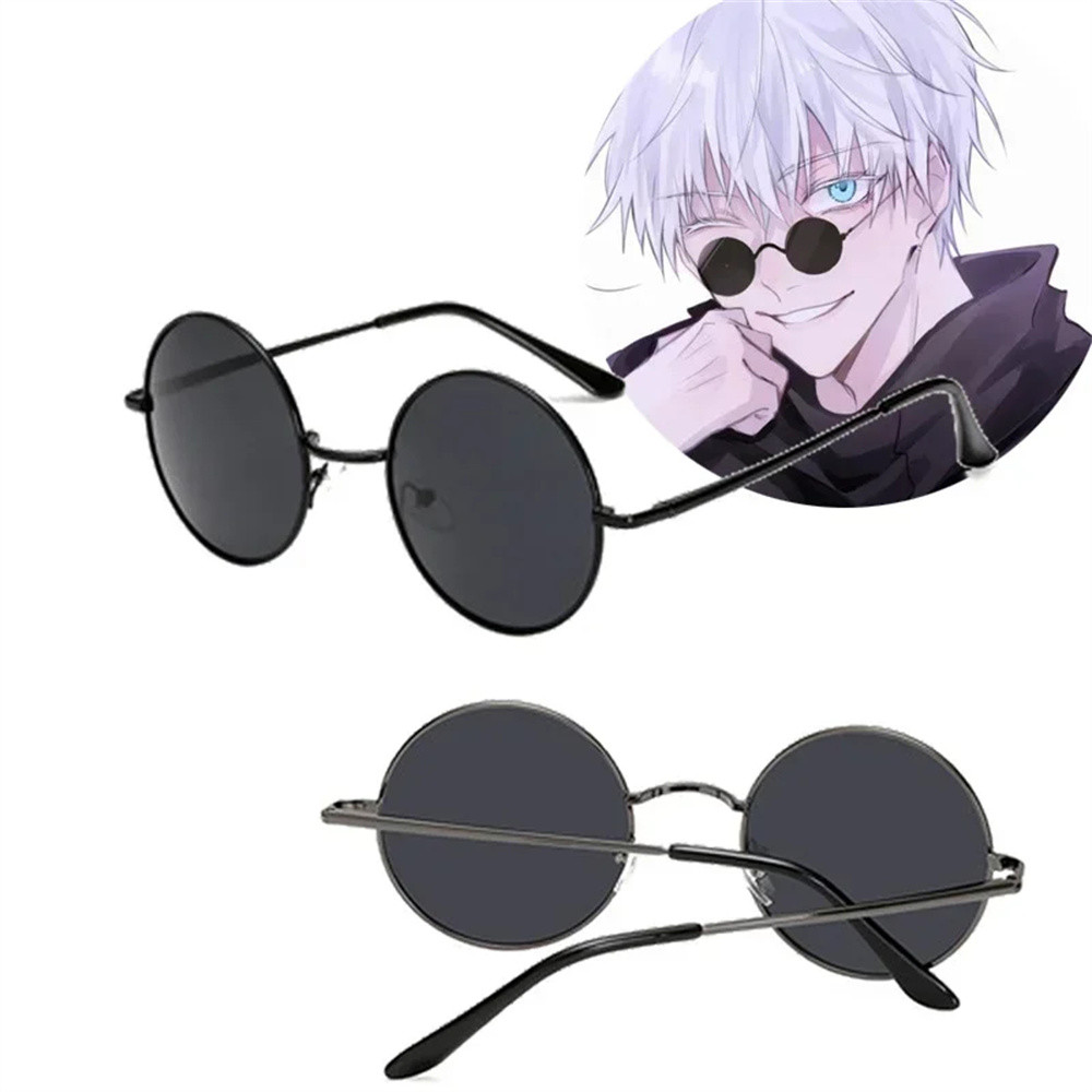 Anime gojo satoru glasses Jujutsu Kaisen Gojo Satoru Cosplay Black Glasses Eyewear Sunglasses High
