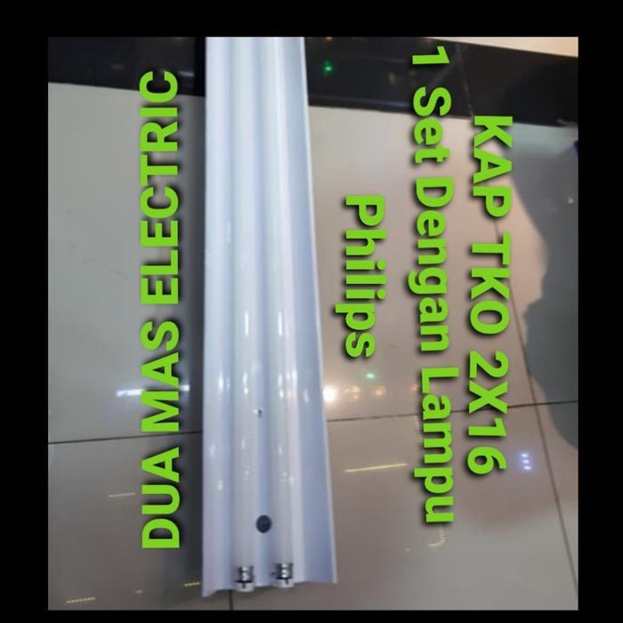 Maridhamart - Kap Lampu Tko Set 2X36/2X16Watt+Lampu Tl Led Neon Philips 16Watt Isi2 Terbaru 