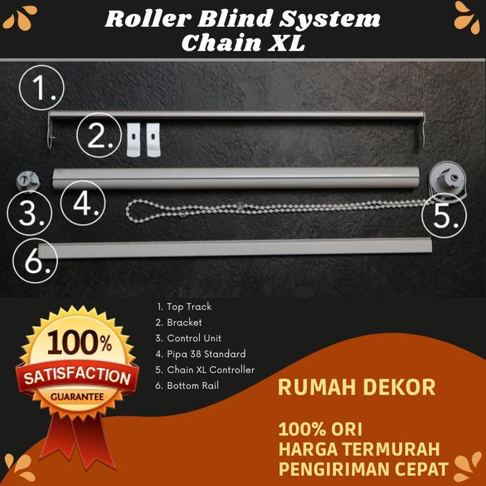 Track Roller Blind Chain XL System - Tanpa Kain