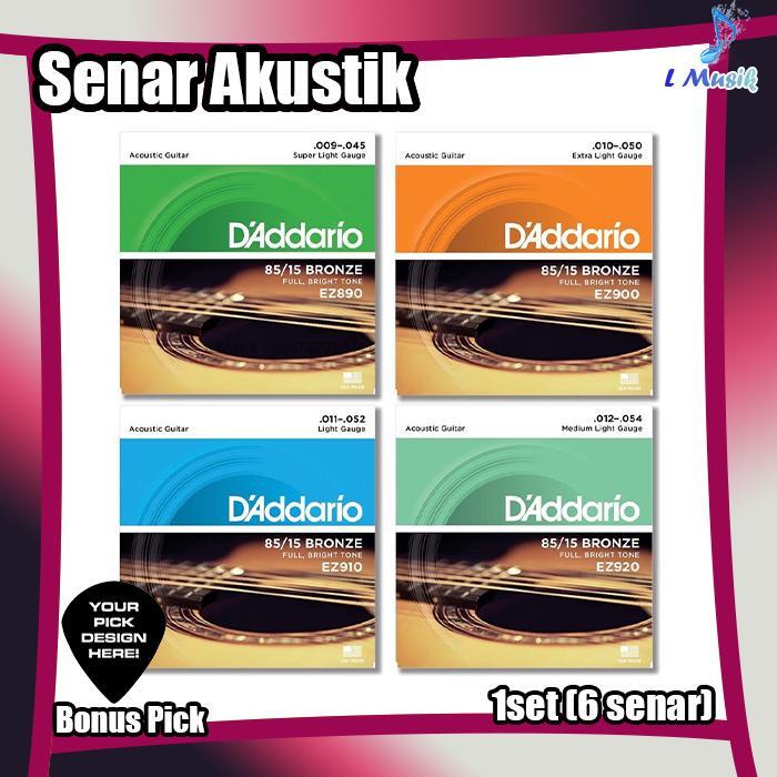 TERLARISSS ORIGINAL SENAR GITAR AKUSTIK D ADDARIO - SENAR D ADDARIO ez890 ez900 ez910 ez920 - UKURAN