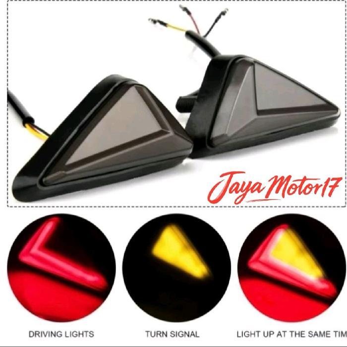 Lampu Sein Tempel Neon Segi Tiga Running / Sen Tempel R15 / Sein Tempel Cbr / Sein Tempel Ninja /