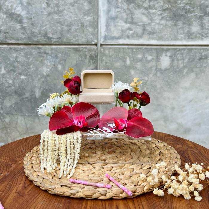 Ring box / Kotak cincin seserahan / Kotak cincin akrilik Bunga