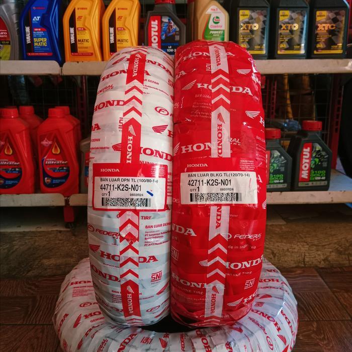 Terlaris Ban Pcx 150,Vario 160 Federal 100/80-14 & 120/70-14 Ahm K2S Ban Tubles Honda