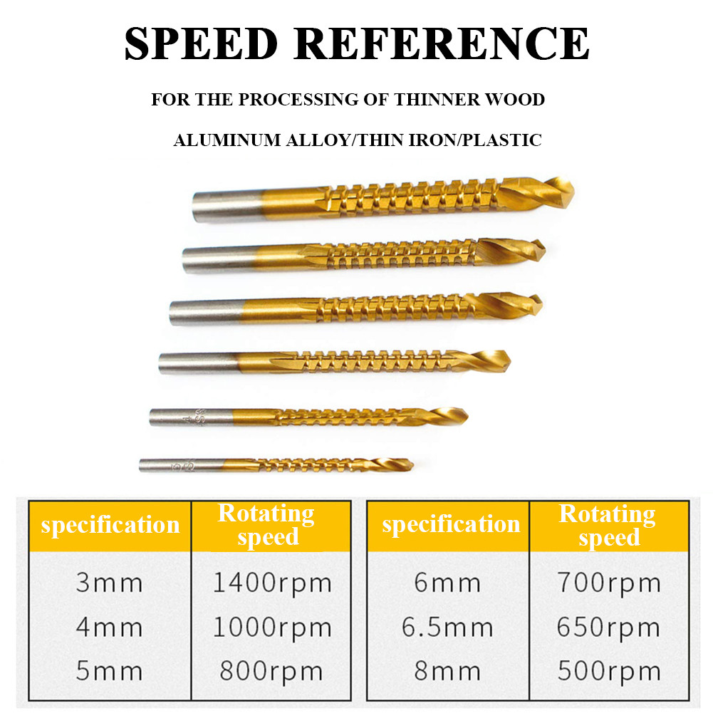 6Pcs Cobalt Drill Bit Set Spiral Screw Metric Composite Tap Drill Bit Tap Twist Drill Bit Set Cuttin