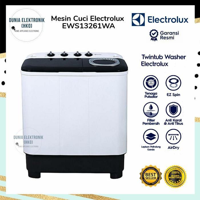 New MESIN CUCI ELECTROLUX EWS13261WA EWS 13261WA MESIN CUCI 2 TABUNG 12 KG