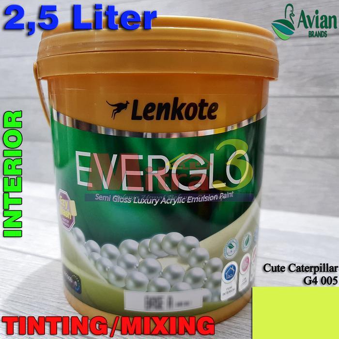~~~~~] Cat Tembok Lenkote EVERGLO 2,5L Cute Caterpillar (Hijau Bolu Pandan)