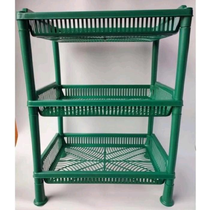 pfaw- Rak Plastik Besar Serbaguna 3 Susun/Rak Piring/Rak Gelas/Rak Bumbu