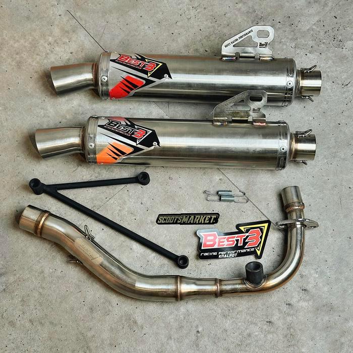 Knalpot Best3 Shukoi Long Vespa Matic Sprint Primavera S Lx 3V Iget