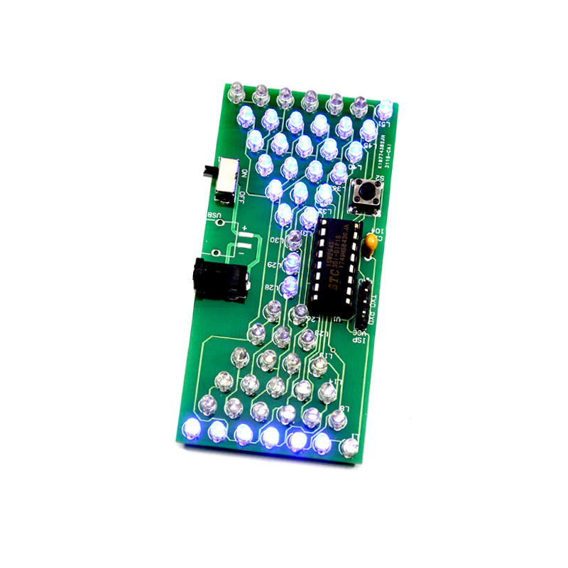 LED Electronic Hourglass DIY Kit 5V Single Chip Hourglass Flashing PCB Welding Production