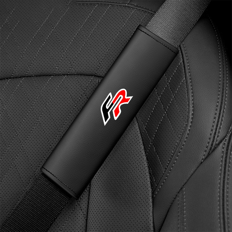 2Pcs Car Seat Belt Leather Safety Shoulder Protector Cover For Seat Cupra Fr Alhambra Leon Ateca