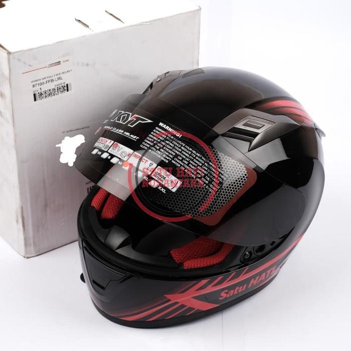 Honda Ori Helm Helmet Full Face KYT - Black Merah