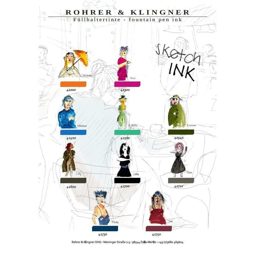 Rohrer Klingner Waterproof Fountain Pen Ink Sketchink 50Ml