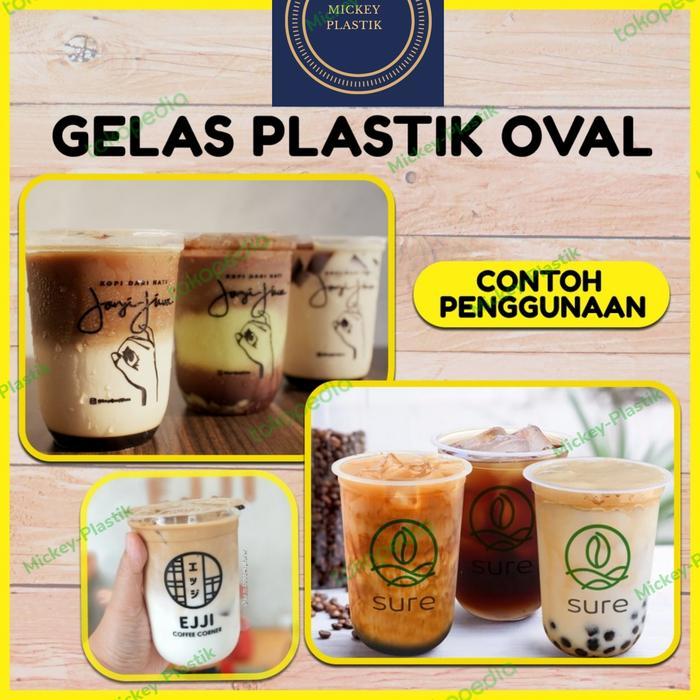 JTTOP" GELAS PLASTIK OVAL 12OZ / U CUP 12OZ / GELAS OVAL 12 OZ 7 GRAM