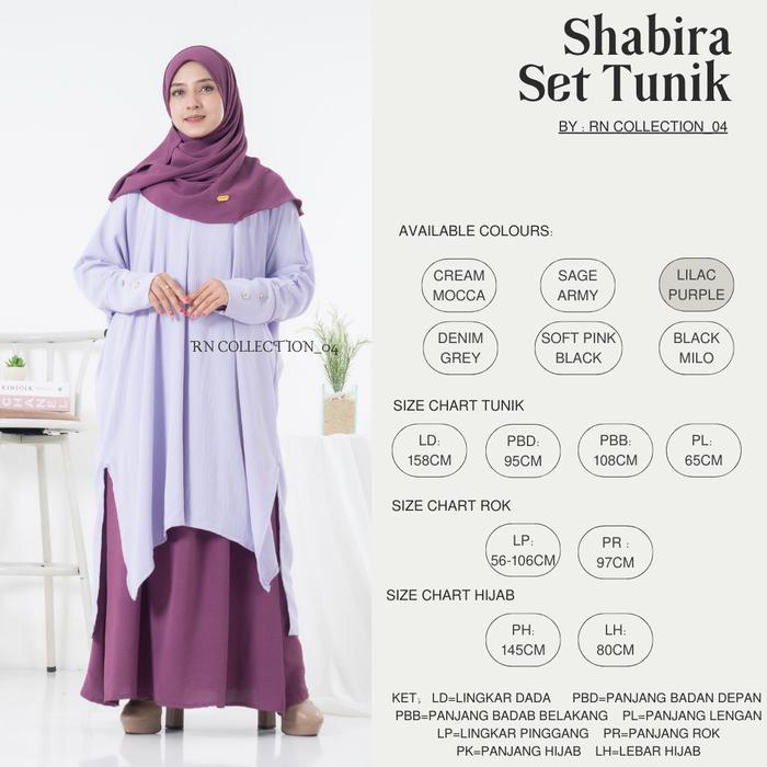 olfc- Shabira Set Tunik Kombinasi // Setelan Atasan Tunik+Rok Panjang +Hijab // Setelan