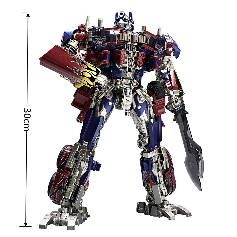 30CM Transformation Optimus Prime Bumblebee Megatron Black Gold Robot Toy Alloy Star Commander Truck