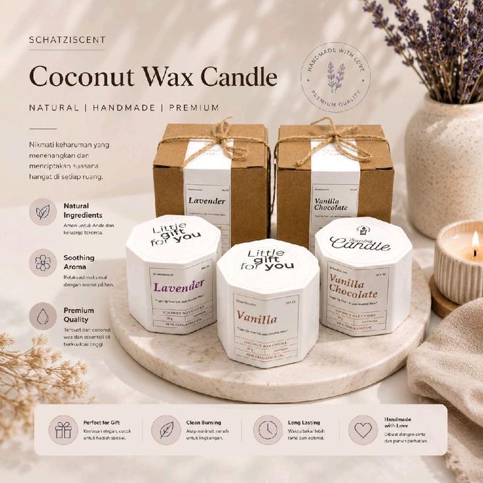 Lilin Aromaterapi Gift Scented Candle 30gr Aroma Bunga dengan Wadah Semen dan Box