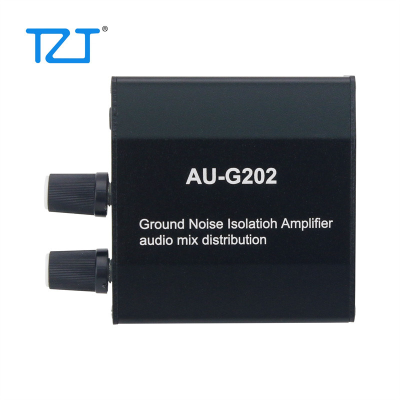 TZT AU-G202 Ground Loop Noise Isolator Audio Mixer with 2 Inputs 2 Outputs for PC NS PS Game