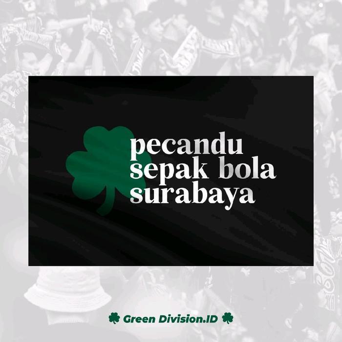 Bendera Pecandu Sepak Bola Surabaya, Bendera persebaya, bendera bonek, mini flag persebaya, Bahan