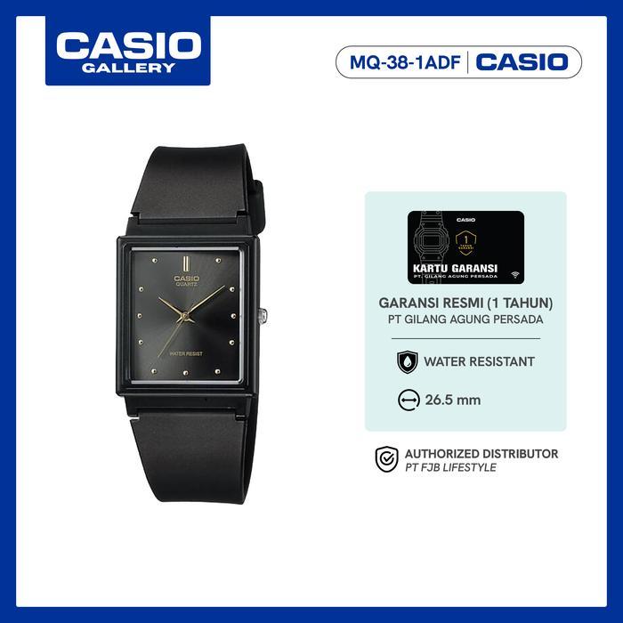 Tangan Pria MQ-38-1ADF Analog Resin Water Resistant 3 ATM Hitam MQ-38-1ADF