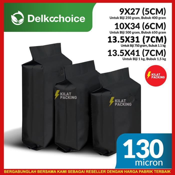 Kemasan Alumunium Central Sealing Gusset Bag Kemasan Alumunium Black