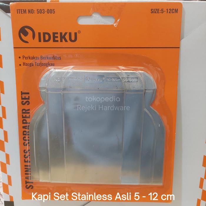 Kapi / kape scrapper set 4pcs 5 - 12 cm IDEKU asli stainless