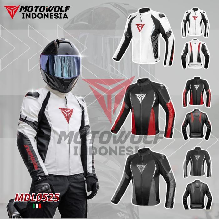 Jaket Motor Pria Kulit Touring Thermal Lock Protector ESA Lv1 Motowolf 0525