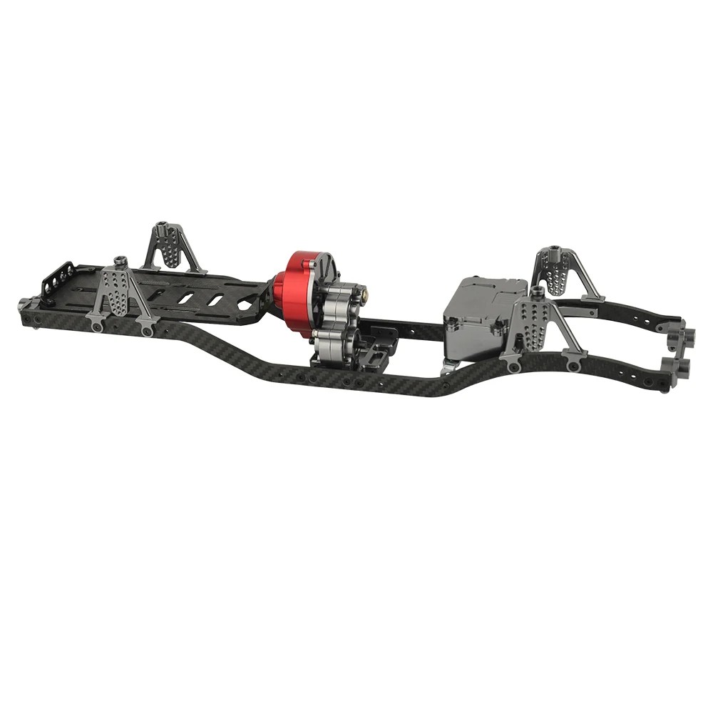 Metal Car Body Chassis Frame with Transmission Gearbox Kit for Axial SCX10 1/10 Scale RC Model