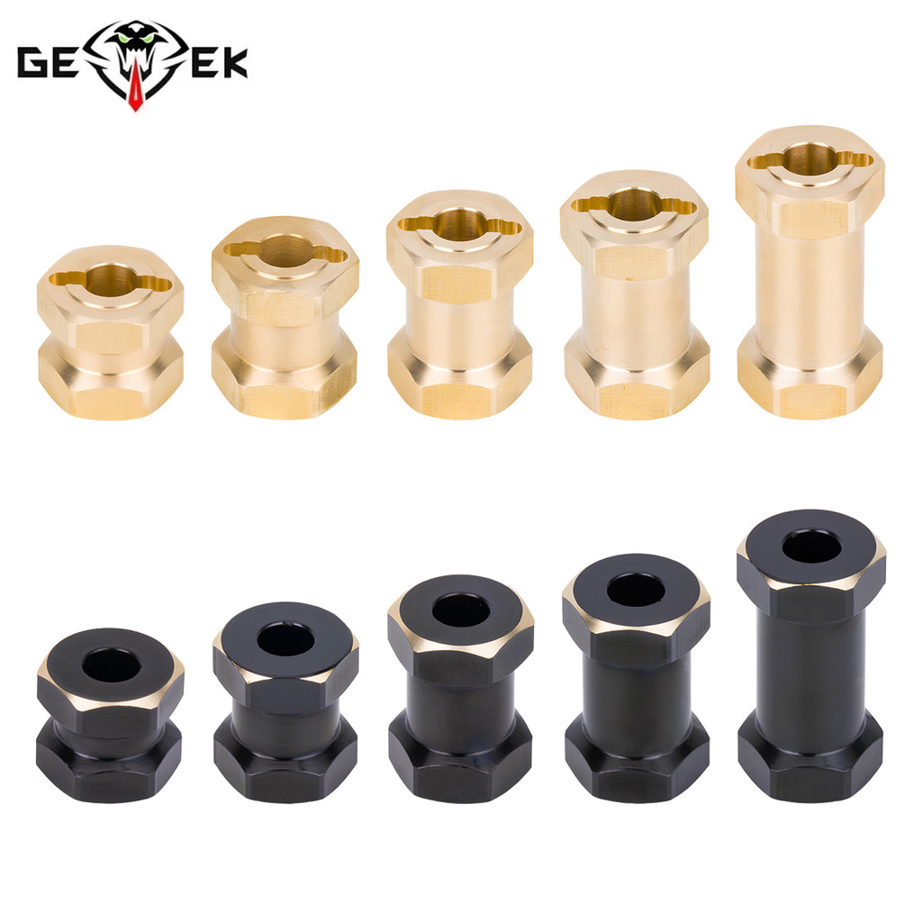 4Pcs Brass 12MM Wheel Hex Extended Adapter Combiner 12/15/17/20/25MM for 1/10 RC Crawler Car Axial