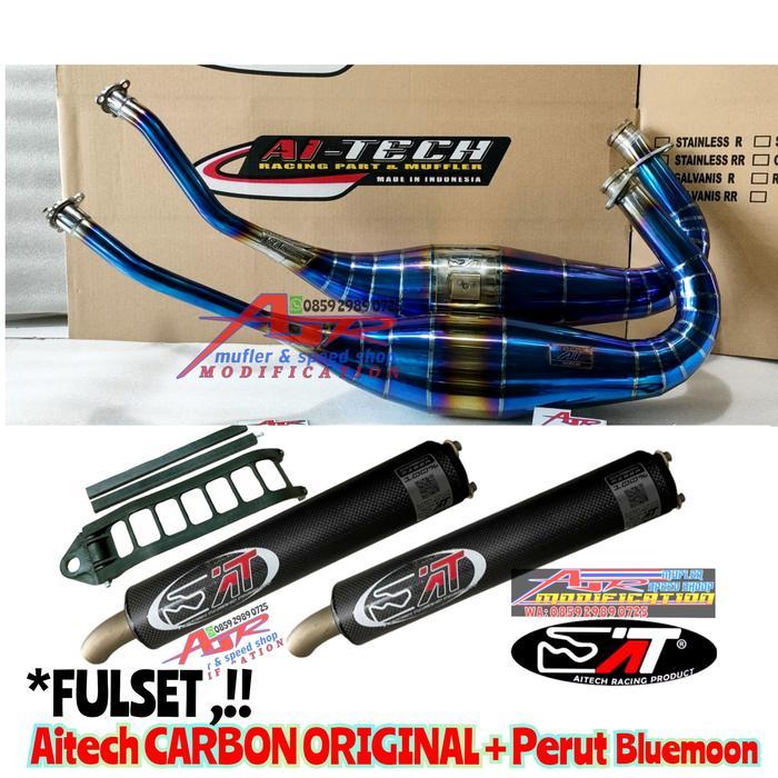 Knalpot Aitech Original Bluemoon Rainbow Carbon Kevlar Ori Ninja R Rr