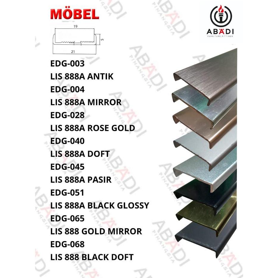 Lis Edging Alumunium Pinggiran Profil Frame Lemari #Gratisongkir
