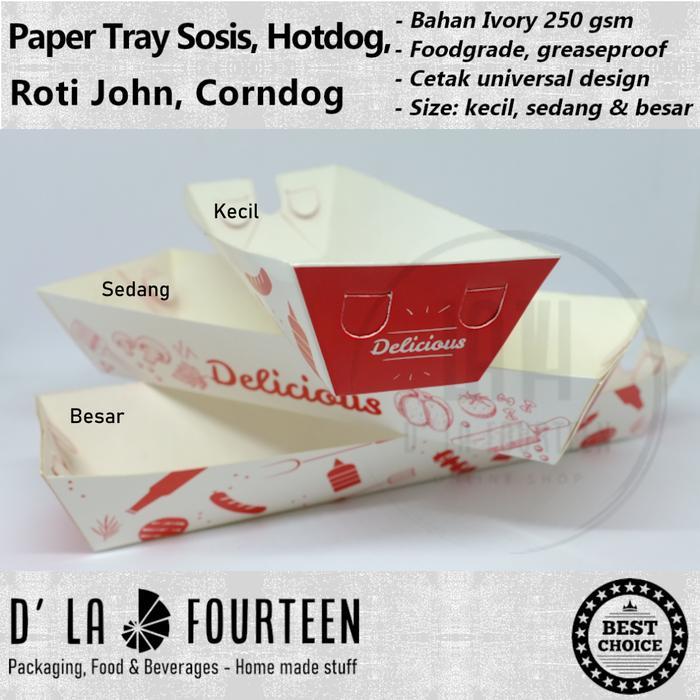 Sosis Tray / Paper Tray Sosis / Hotdog / Sosis Besar / Hotang / Corndo