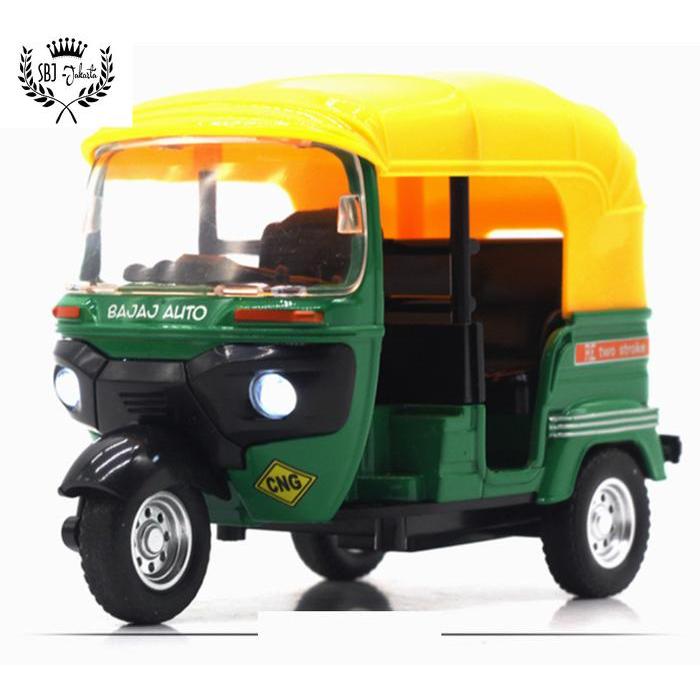 Diecast Miniatur Tuktuk Thailand BAJAJ BAJAY BEMO Klasik Skala 1:14 Metal Alloy Series