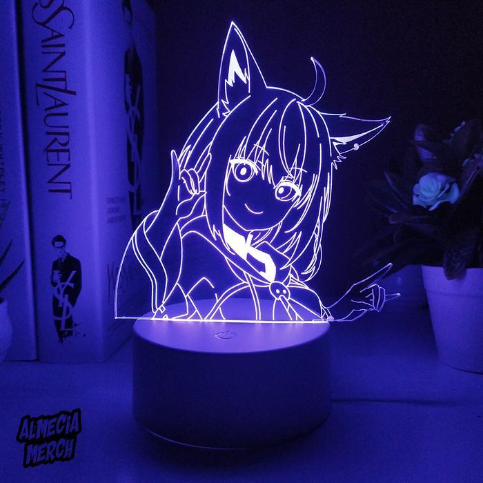 Night Lamp Fubuki / Lampu Tidur Mood Akrilik Desain Shirakami Fubuki