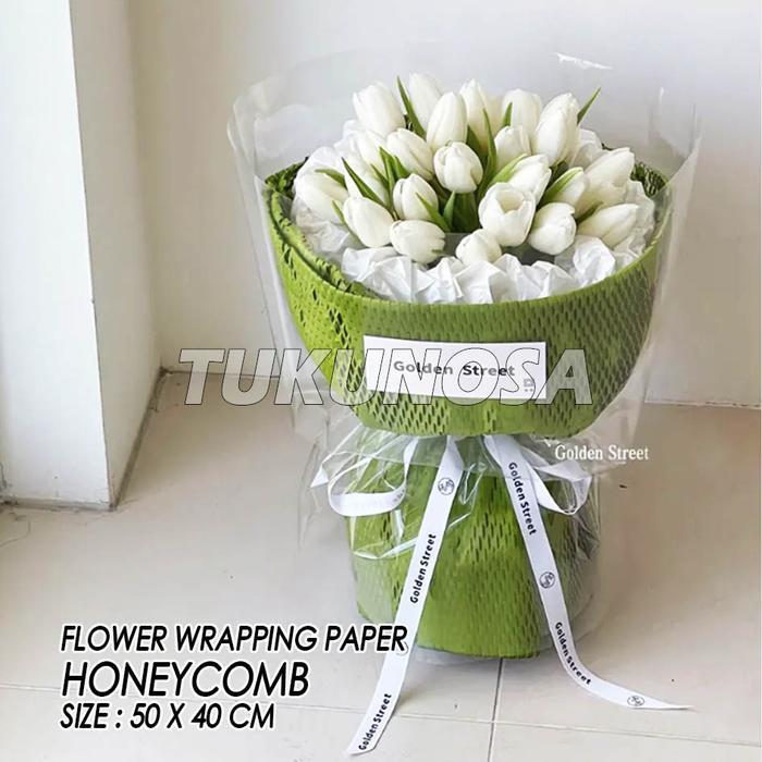 HONEYCOMB PAPER / PCS - Flower Wrapping Paper Kertas Honeycomb warna lembaran wrapping packing