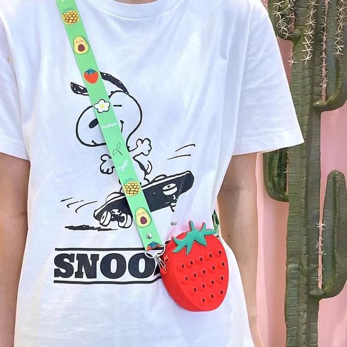 Tas Anak Pop It Mini Sling Bag Unicorn Strawberry Nanas plus Strap