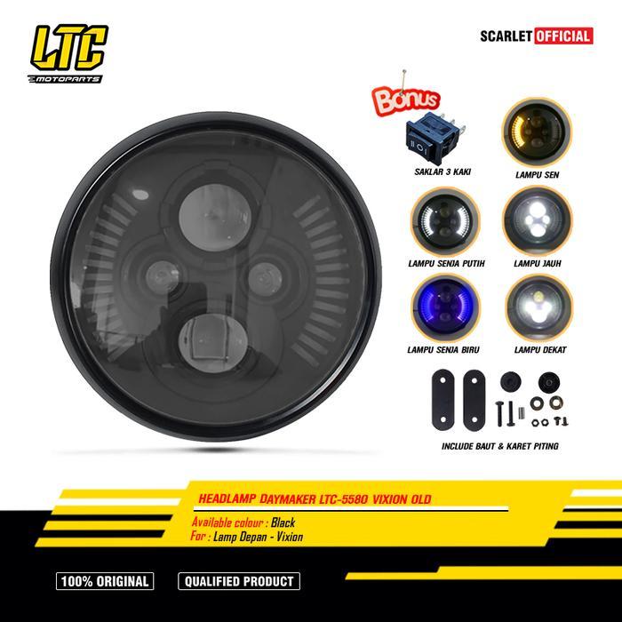 Aitech Bpro - Headlamp Lampu Depan Motor Vixion Old 5580 Baut Daymaker Foto Karet