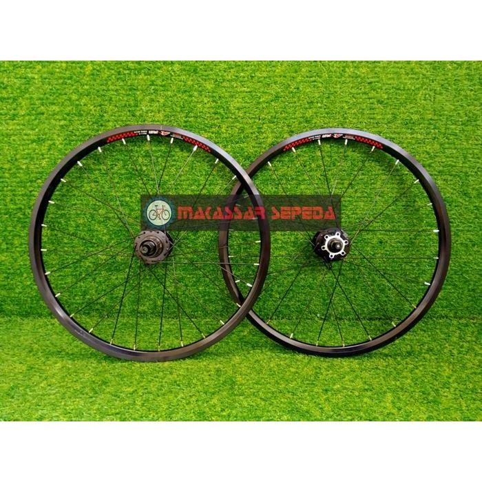 TERBARU WHEELSET VELG SEPEDA LITEPRO KFUN 406 DISCBRAKE 24/24 HOLE