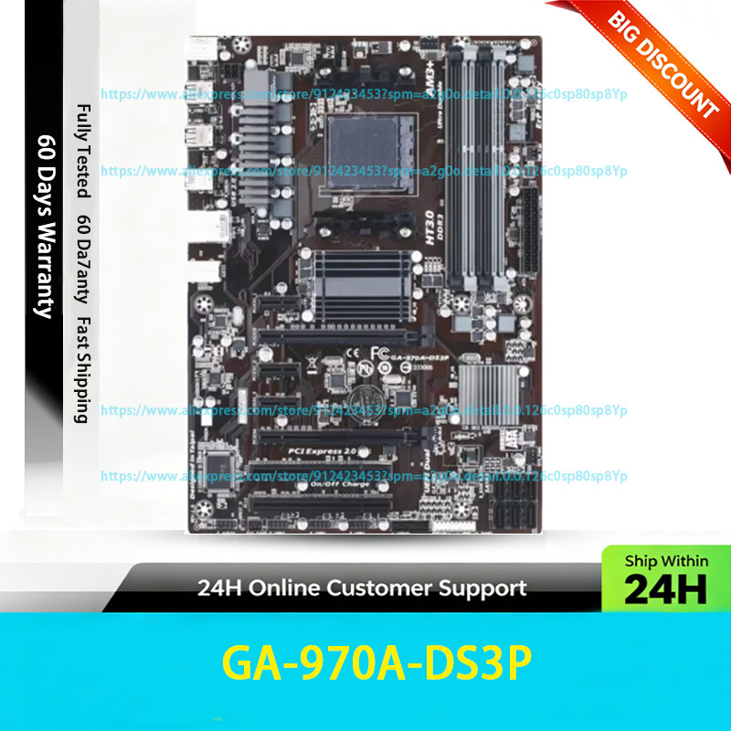 Used for GIGABYTE GA-970A-DS3P Motherboard 970 AM3+ ATX DDR3 Max 32GB PCIE For AMD FX Series CPU
