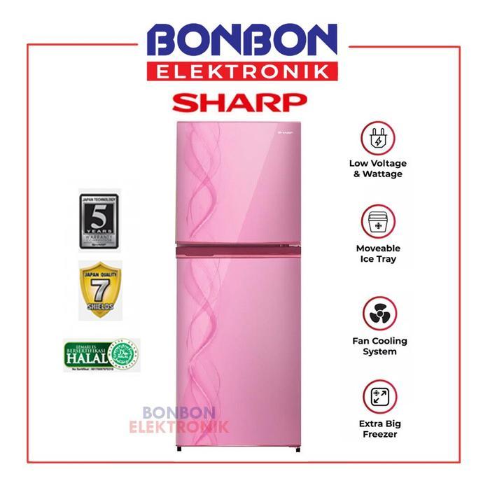 Sharp Kulkas 2 Pintu SJ-237ND-AP / SJ 237 / SJ237 Pink