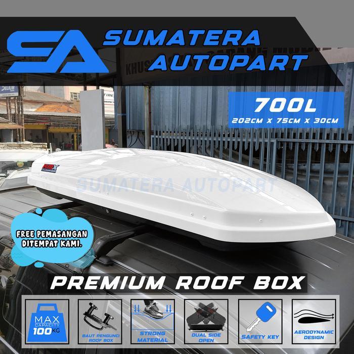 Roof Box Bagasi Atas Mobil Rofbox Roofbox Universal RMX Premium Material ABS+PMMA 600L Putih