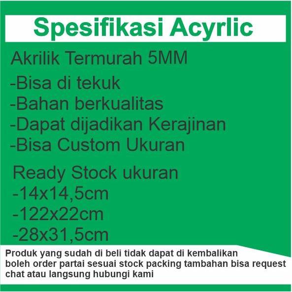 Lembaran Acrylic 5MM / Akrilik Custom / Akrilik Bening - Termurah