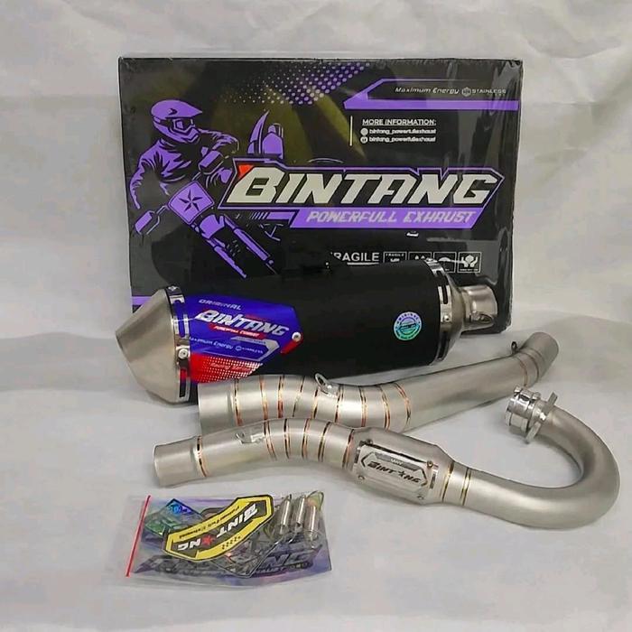 Bintang Powerfull Exhaust Knalpot Veloz Max Black Series Klx150-Crf150-Dtracker150-Wr155 Original