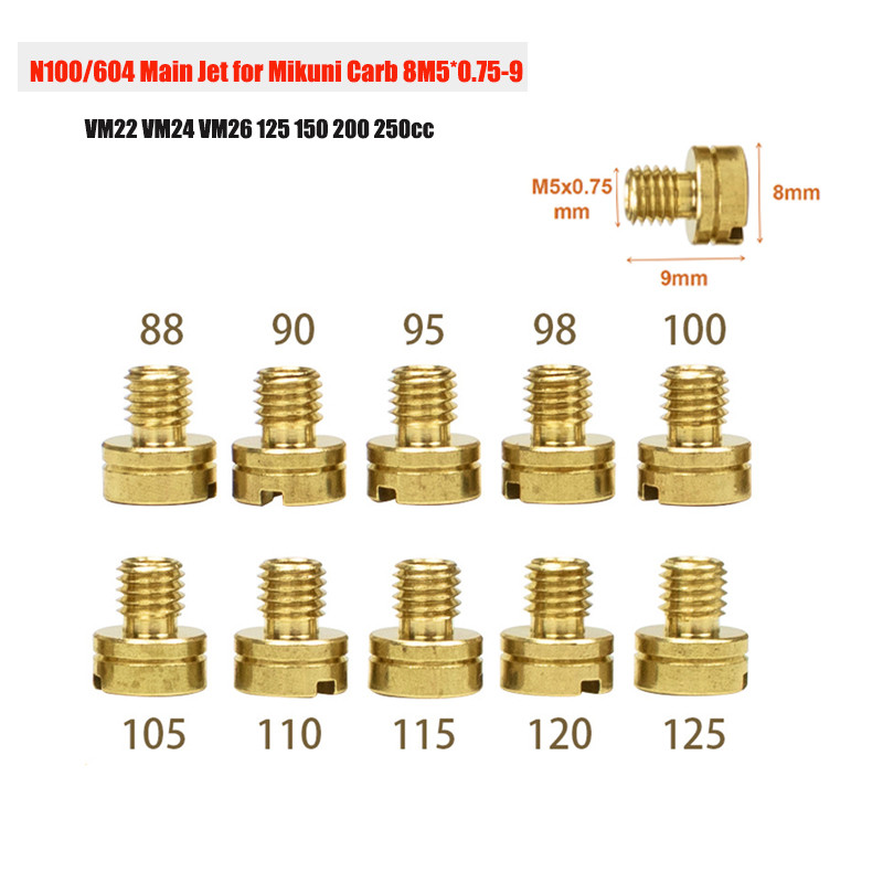 For Mikuni VM22 VM24 VM26 N100/604 Large Round Main Jet Molkt