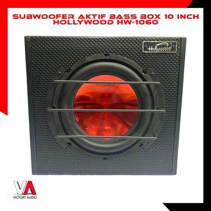 Original Subwoofer Aktif Bass Box 10 Inch Hollywood Hw-1060 Built In Power Amp