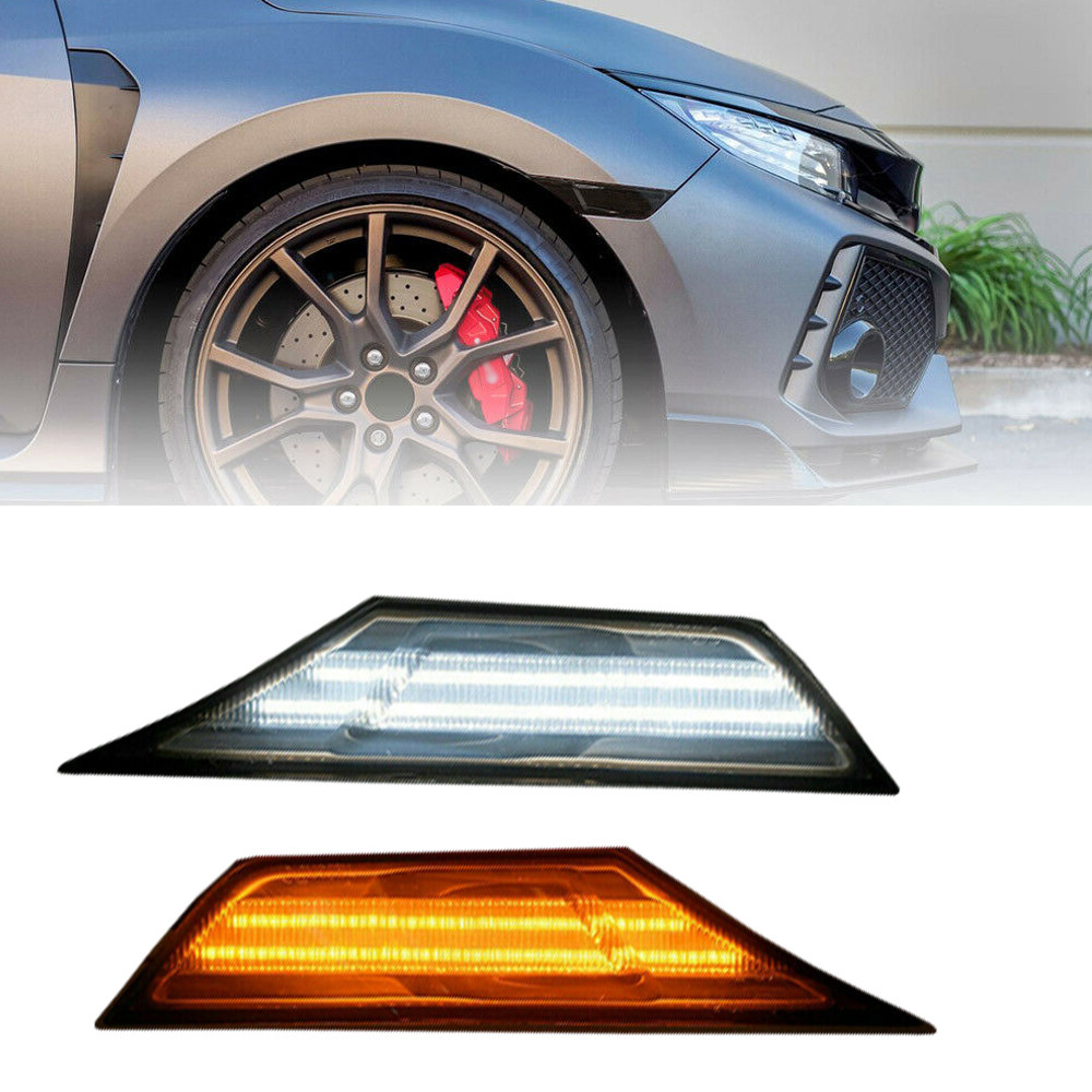 LED SIDE MARKER LIGHT SMOKED SIDE MARKER SIGNAL LIGHTS MARKER LAMP LENS LED BULBS FOR HONDA FOR