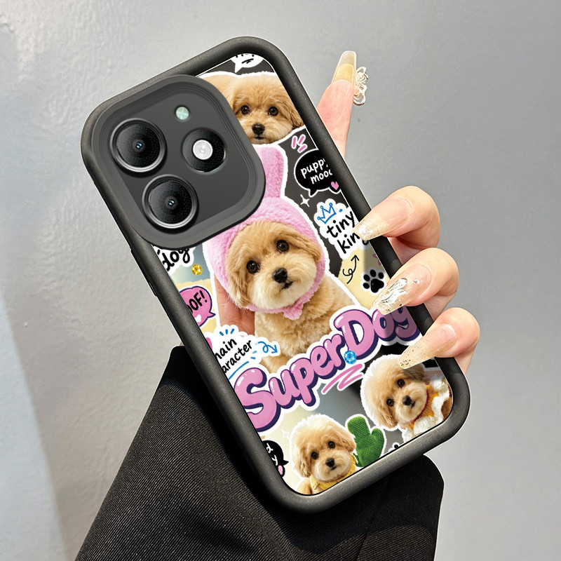 Casing Hp Untuk ITEL A90 Case Casing pola Poodle Kesing Tahan sidik jari Kasing HP Cesing cermin mod