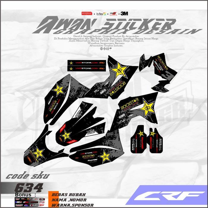 TERLARIS stiker custom ROCKSTAR decal crf 150L free request variasi decal bagus keren terjangkau