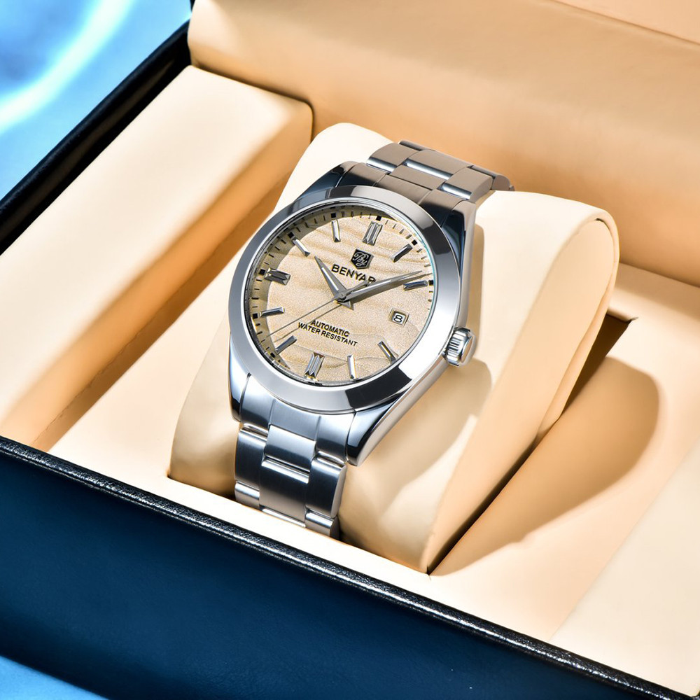 BENYAR best seller 40MM Luxury Mechanical Automatic tch 316L Stainless Steel terproof Calendar