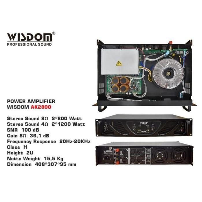 Power Wisdom AK2800 2-Channel Power Amplifier Wisdom Ak-2800/AK 2800