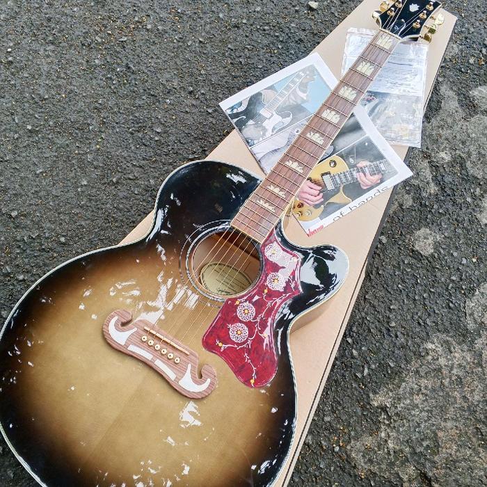 Sale Acustik Elektrik Epiphone EJ 200SCE COBRA BURST/ VS Original